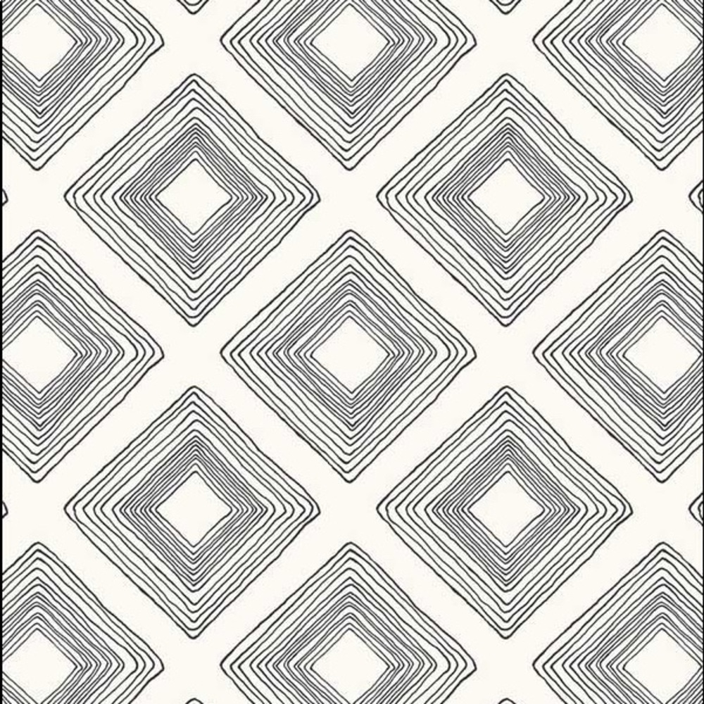 Magnolia Home Diamond Sketch Wallpaper Black White